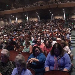 Montgomery Performing Arts Centre - Panoramic shot from in front of the front row. There is a 10 foot gap between the row 1 and the stage.