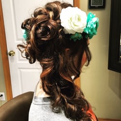 Studio 93 - This is me on my way to my cousin's wedding. I gave Debra a Pinterest photo to work from, and she nailed it! I LOVE my hair!!