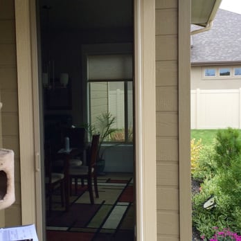Phantom Screens Boise - Over height almond Phantom Professional Screen mounted on the kitchen/dining room to patio rear door in Kuna. - Door Sales/Installation Near Me - Boise, Idaho Phantom Screens Boise - Over height almond Phantom Professional Screen mounted on the kitchen/dining room to patio rear door in Kuna. - Door Sales/Installation Near Me - Boise, Idaho