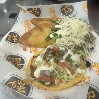 BAJA Cali Fish & Tacos - Fried shrimp taco, potato & cheese taco, and potato and shrimp taco - Tacos Near Me - Alhambra, California BAJA Cali Fish & Tacos - Fried shrimp taco, potato & cheese taco, and potato and shrimp taco - Tacos Near Me - Alhambra, California