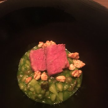 SingleThread Restaurant & Inn - 2 pieces of Wagyu beef cooked perfectly served with farro and crunchy stuff - New American Near Me - Healdsburg, California SingleThread Restaurant & Inn - 2 pieces of Wagyu beef cooked perfectly served with farro and crunchy stuff - New American Near Me - Healdsburg, California