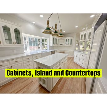 Willie Garcia - Many cabinet styles, we create these beautiful islands, some with waterfall edges. Quartz and Granite countertops... - Electricians Near Me Willie Garcia - Many cabinet styles, we create these beautiful islands, some with waterfall edges. Quartz and Granite countertops... - Electricians Near Me