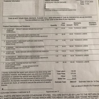 Belle Tire - Here is a photo of the estimate received with my information hidden. - Tires Near Me - Camby, Indiana Belle Tire - Here is a photo of the estimate received with my information hidden. - Tires Near Me - Camby, Indiana