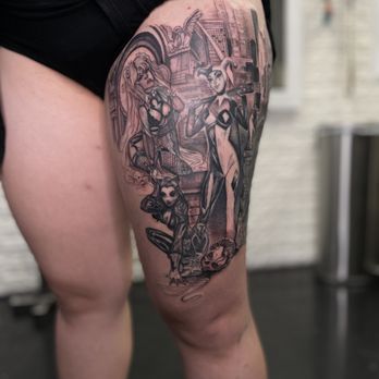 Sweet T's Tattoos - Background of Gotham City has so much details! - Tattoo Near Me - Las Vegas, Nevada Sweet T's Tattoos - Background of Gotham City has so much details! - Tattoo Near Me - Las Vegas, Nevada