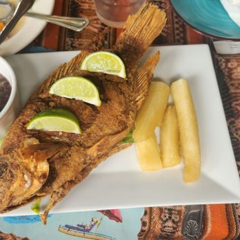Ceviches Peru Beach - Red Snapper, black beans and yuca fries - Peruvian Near Me - Miami Beach, Florida Ceviches Peru Beach - Red Snapper, black beans and yuca fries - Peruvian Near Me - Miami Beach, Florida