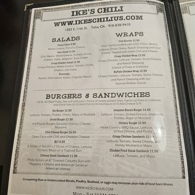Menu photo 2 Ike's Chili Tulsa, OK Menu photo 2 Ike's Chili Tulsa, OK