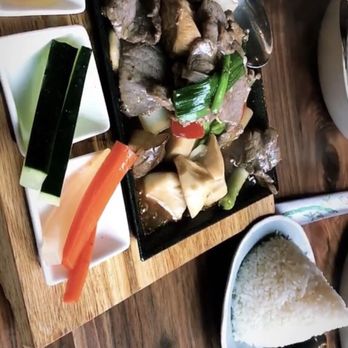 Temsib Eatery & Bar - Sizzling beef. (You have to order rice on the side for any entree which I thought should be included) - Thai Near Me - Bellevue, Washington