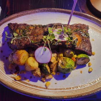 Mexology - Cafe marinated steak with potatoes, Brussel sprouts - New Mexican Cuisine Near Me - Elizabeth, New Jersey Mexology - Cafe marinated steak with potatoes, Brussel sprouts - New Mexican Cuisine Near Me - Elizabeth, New Jersey
