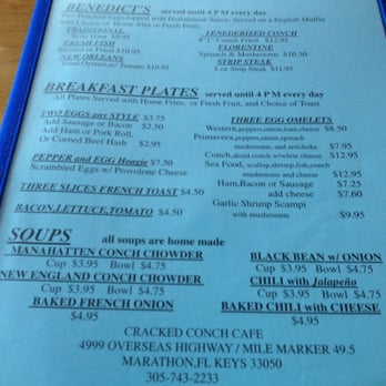 Cracked Conch Cafe - Menu - Seafood Near Me - Marathon, Florida