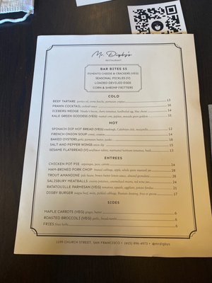 Menu photo 7 Mr. Digby’s San Francisco, CA