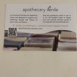 Apothecary Verde - Advertisement postcard back