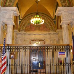 United States Mint - Denver Mint Grand Hallway featuring murals by Vincent Aderente