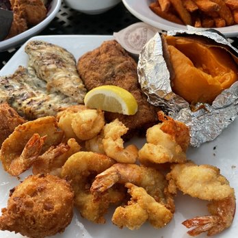 The Boathouse - Mine...Local shrimp HUGE!! Grilled grouper. Fried mahi-mahi $27 - Seafood Near Me - St Augustine, Florida The Boathouse - Mine...Local shrimp HUGE!! Grilled grouper. Fried mahi-mahi $27 - Seafood Near Me - St Augustine, Florida