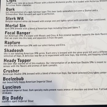 The Alchemist - Menu - Breweries Near Me - Stowe, Vermont The Alchemist - Menu - Breweries Near Me - Stowe, Vermont