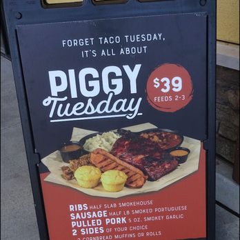 Buckhorn BBQ + Grill - Today was "Piggie Tuesday," as a full pig-out option of a barbecue feast is offered every Tuesday. - Barbeque Near Me - Rocklin, California