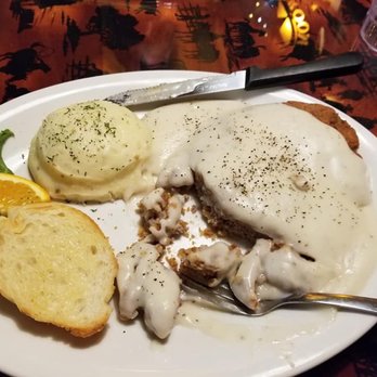 Old Corral Steakhouse - Chicken fried steak with mashed potatoes and gravy. - Steakhouses Near Me - Centennial, Wyoming