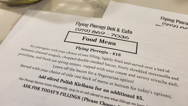 Menu photo 2 The Flying Pierogi Delicatessen Carrboro, NC Menu photo 2 The Flying Pierogi Delicatessen Carrboro, NC