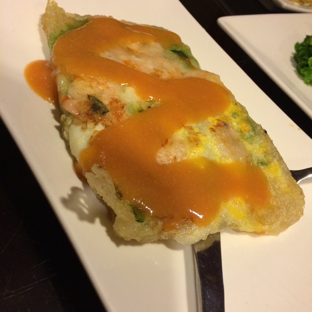 Facing East - Sweet Potato Pancake w/ Shrimp, Egg, & veggies(cabbage) - Chinese Near Me - Bellevue, Washington