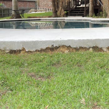 Henderson Pools - Uneven pour of concrete decking with 1 - 1.5 inches of thickness - General Contractors Near Me - Baton Rouge, Louisiana Henderson Pools - Uneven pour of concrete decking with 1 - 1.5 inches of thickness - General Contractors Near Me - Baton Rouge, Louisiana