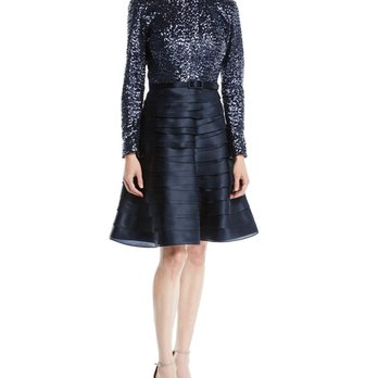 Roland Nivelais - A sumptuous, boat-neck, long-sleeve, sequin-top, tiered, organza cocktail dress by Roland Nivelais. Image courtesy of Bergdorf Goodman. - Formal Wear Near Me - New York, New York Roland Nivelais - A sumptuous, boat-neck, long-sleeve, sequin-top, tiered, organza cocktail dress by Roland Nivelais. Image courtesy of Bergdorf Goodman. - Formal Wear Near Me - New York, New York