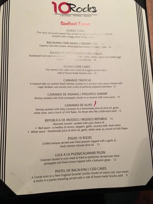 Menu photo 4 10 Rocks Tapas Bar & Restaurant Pawtucket, RI