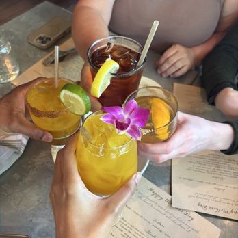 The Loft Restaurant - vanilla passion fruit spritz (flower) / mango margarita / maple pecan old fashioned / iced tea - American Near Me - Zionsville, Indiana The Loft Restaurant - vanilla passion fruit spritz (flower) / mango margarita / maple pecan old fashioned / iced tea - American Near Me - Zionsville, Indiana