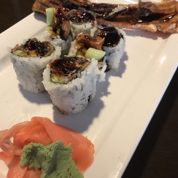 Yummy Chen's - The crispy salmon skin roll included strips of deep fried salmon skin--or seafood "bacon." - Chinese Near Me - Macomb, Illinois Yummy Chen's - The crispy salmon skin roll included strips of deep fried salmon skin--or seafood "bacon." - Chinese Near Me - Macomb, Illinois