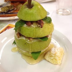 Tennis West Sports & Racquet Club - A pear topped with deliciousness for the cooking class (ratatouille in the background)