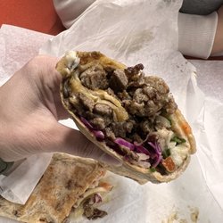 West Bank Street Eats - Beef shawerma sandwich