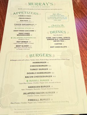 Menu photo 8 Murray's Saloon & Eatery Big Bear Lake, CA