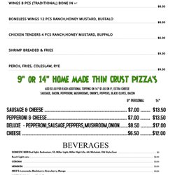 Thirsty Bear's Pub - Pizza's made to order