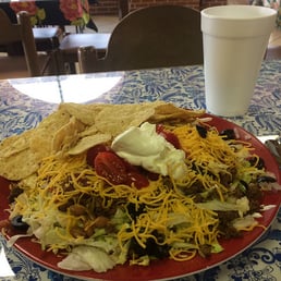 Taco Salad. Large portion. Enough for two people. Looks like a UFO plate. Taco Salad. Large portion. Enough for two people. Looks like a UFO plate.