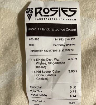 Rosie's Handcrafted Ice Cream by null