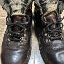 Boyer's BootnShoe - Worn top of tongues on pair of Timberland boots.  Doesn't appear to be genuine leather.