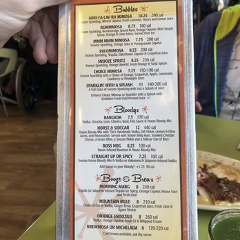 Snooze, an A.M. Eatery - Table menu side 01/03 - Breakfast & Brunch Near Me - Phoenix, Arizona