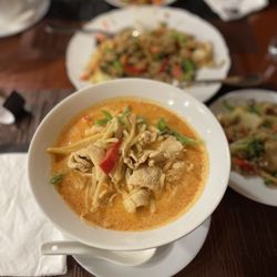 Beaver Thai Cuisine - Spicy fried rice and chicken red curry noodles