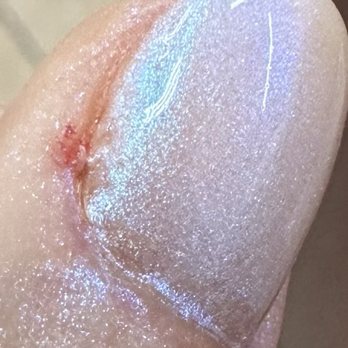 LK Nails - Bleeding cuticles. Painful. This is how I left the salon with power all over my nails. No lotion or oil. - Nail Salons Near Me - Deerfield Beach, Florida