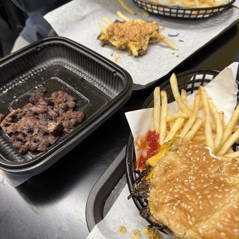 Needles Smashed Burgers - Human smashburger, fries, and a pup patty! - Burgers Near Me - Needles, California