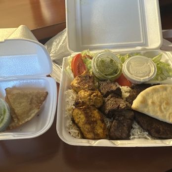 Halal Bros - Combo Plate Kabob Beef Samosa - Mediterranean Near Me - West Sacramento, California Halal Bros - Combo Plate Kabob Beef Samosa - Mediterranean Near Me - West Sacramento, California