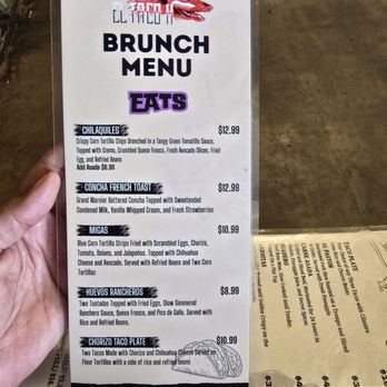El Taco H - Brunch menu - Tacos Near Me - Denton, Texas