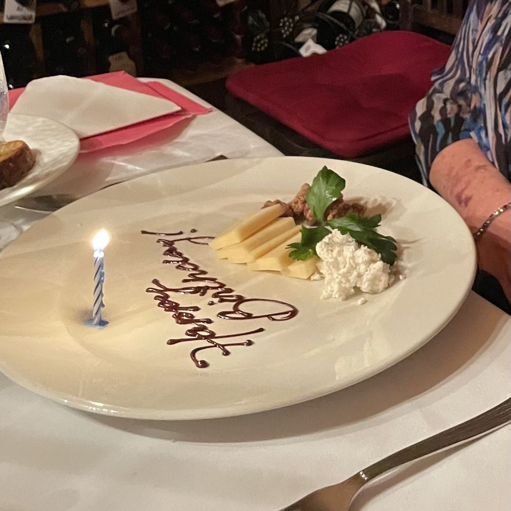La Sirena Restaurant - Birthday dessert cheese plate - Italian Near Me - West Palm Beach, Florida La Sirena Restaurant - Birthday dessert cheese plate - Italian Near Me - West Palm Beach, Florida