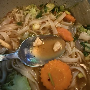 Thai Time - Vegetarian noodle soup with pieces of chicken. - Vegan Near Me - Sacramento, California Thai Time - Vegetarian noodle soup with pieces of chicken. - Vegan Near Me - Sacramento, California