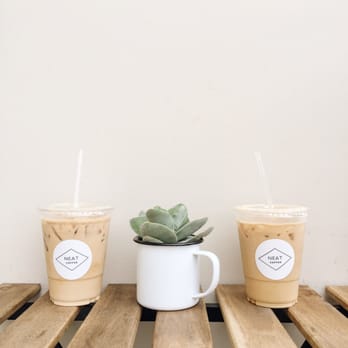 Neat Coffee - iced Lattes to go! and those aesthetics though - Coffee & Tea Near Me - Costa Mesa, California