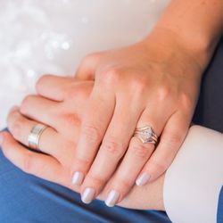 Mar Silver Jewelry - Frames on engagement ring & husbands first band