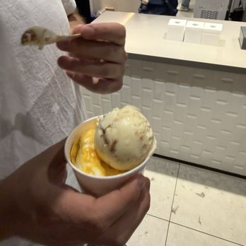 Misfit Ice Cream - Mango sticky rice (bottom) some kinda of cheese cake (top) - Ice Cream & Frozen Yogurt Near Me - Toronto, Ontario Misfit Ice Cream - Mango sticky rice (bottom) some kinda of cheese cake (top) - Ice Cream & Frozen Yogurt Near Me - Toronto, Ontario