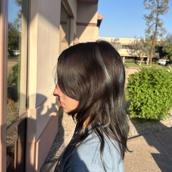Savante Salon - It was Supposed to be dark purple stripes everywhere , but never was, after three weeks purple faded to light blue - Hair Salons Near Me - Gilbert, Arizona