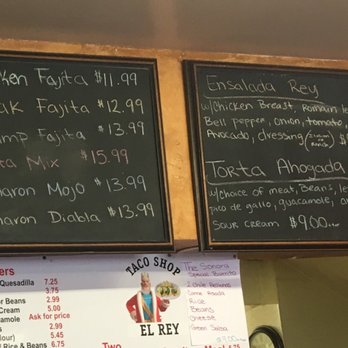 Taco shop El Rey - Close-up of specials (10/2018) - Mexican Near Me - Sonora, California Taco shop El Rey - Close-up of specials (10/2018) - Mexican Near Me - Sonora, California