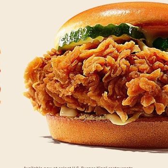 Burger King - a fried chicken sandwich on a bun - Burgers Near Me - Indianapolis, Indiana