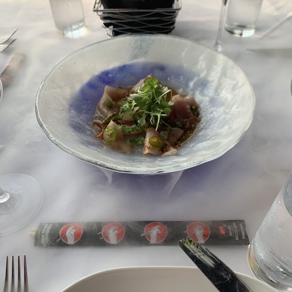 Chart House Prime - Hamachi Crudo (dry ice!) - Seafood Near Me - Annapolis, Maryland Chart House Prime - Hamachi Crudo (dry ice!) - Seafood Near Me - Annapolis, Maryland
