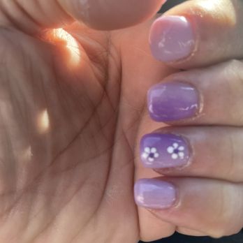 Luxe Nails - OJ did such a great job with me just saying sure I'll do periwinkle came out with sold, two tone and nail art. - Nail Salons Near Me - Knoxville, Tennessee